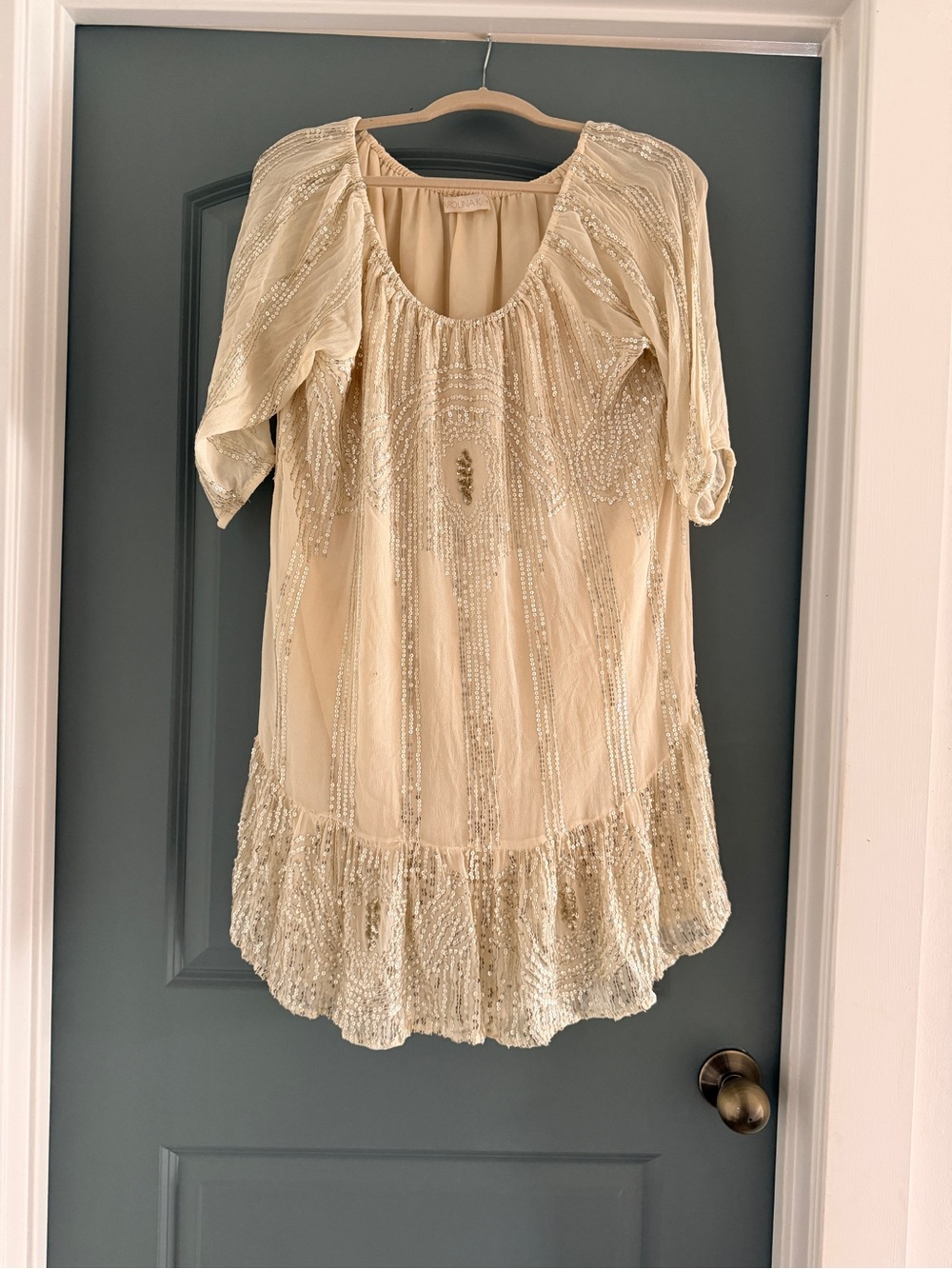 Anthropologie Carolina K Sequin Dress Sz m